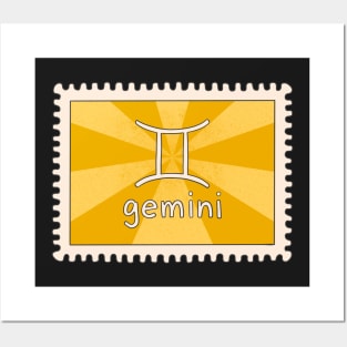 Gemini Zodiac Sign Stamp Posters and Art